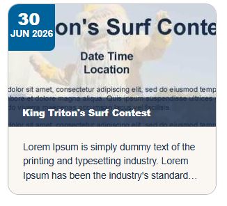 Lots of text over an image for a widget card view listing