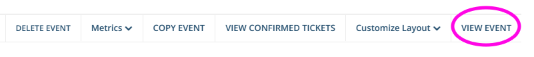Screenshot showing location of 'View Event' link